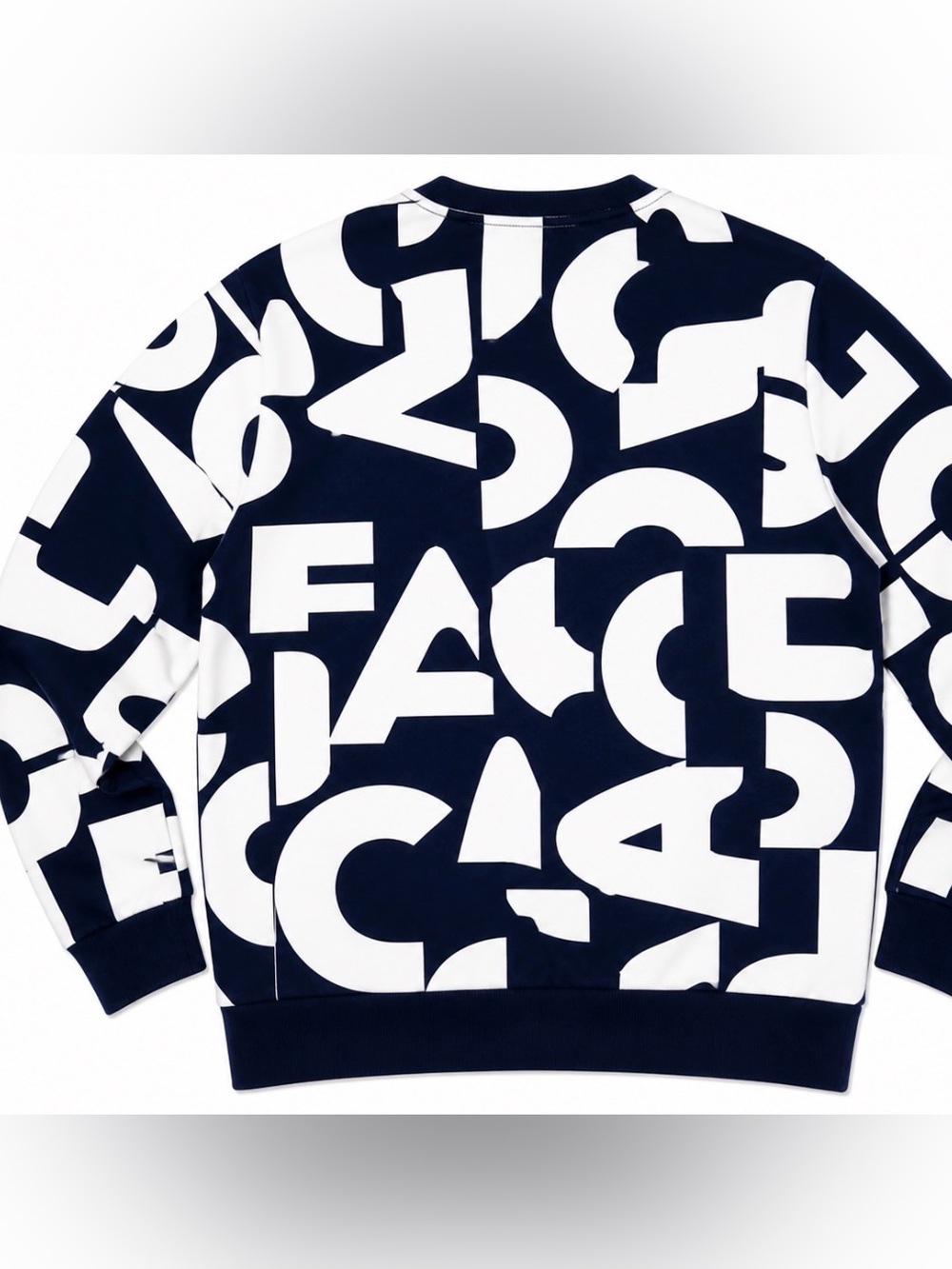 Lacoste Graphic Sweatshirt Navy White Logo Print Crewneck Men’s Size XXL - Picture 8 of 8